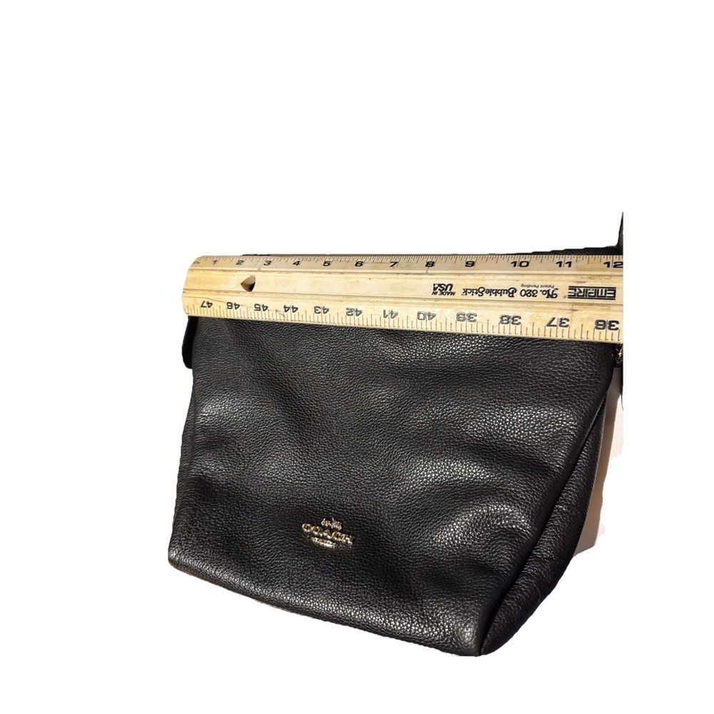 Coach Pebbled Leather Small Dufflette 36536 Shoulder Bag Purse Black Career City - Picture 9 of 10
